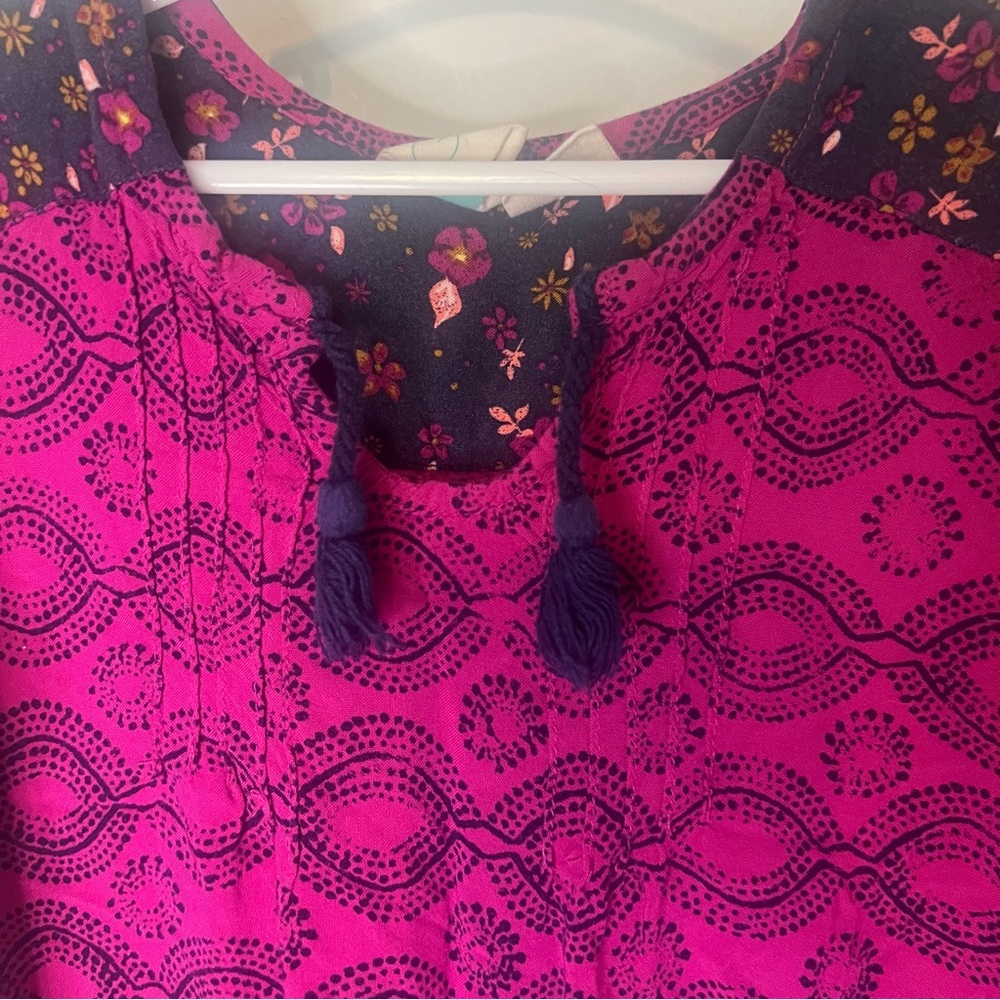Roxy Fuchsia and Black Patterned Fabric Dress - Picture 3 of 4